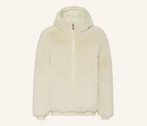 Steppjacke Zum Wenden Mit Kunstfell weiss