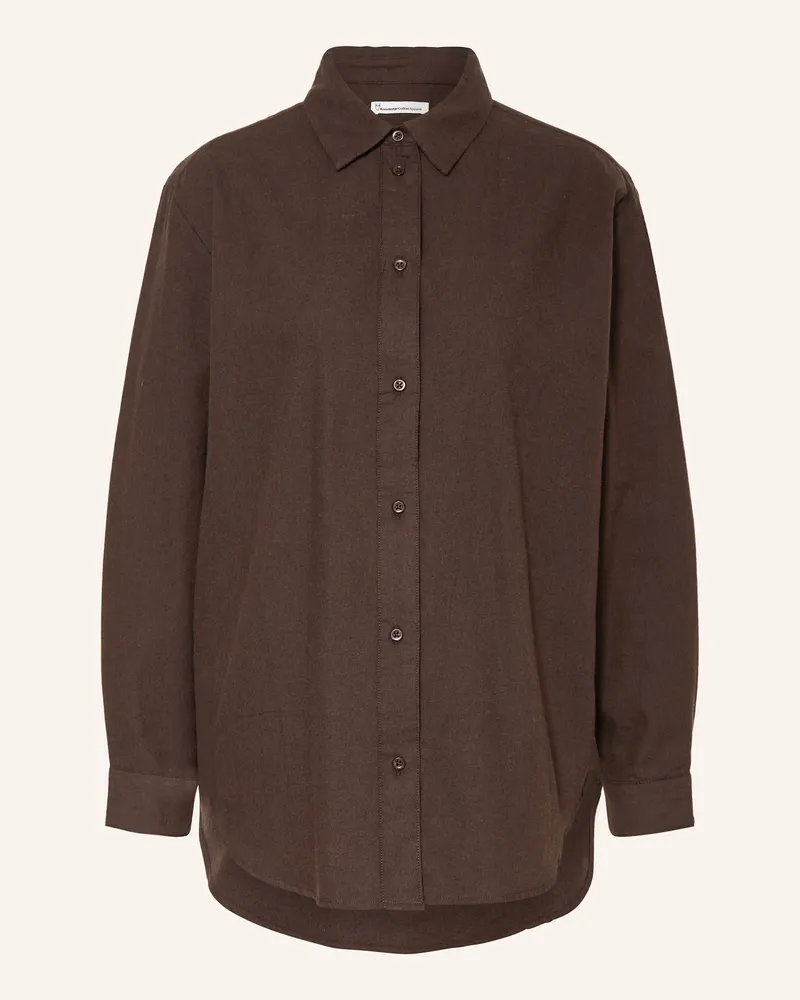 Knowledge Cotton Apparel Outdoor-Bluse Dunkelbraun