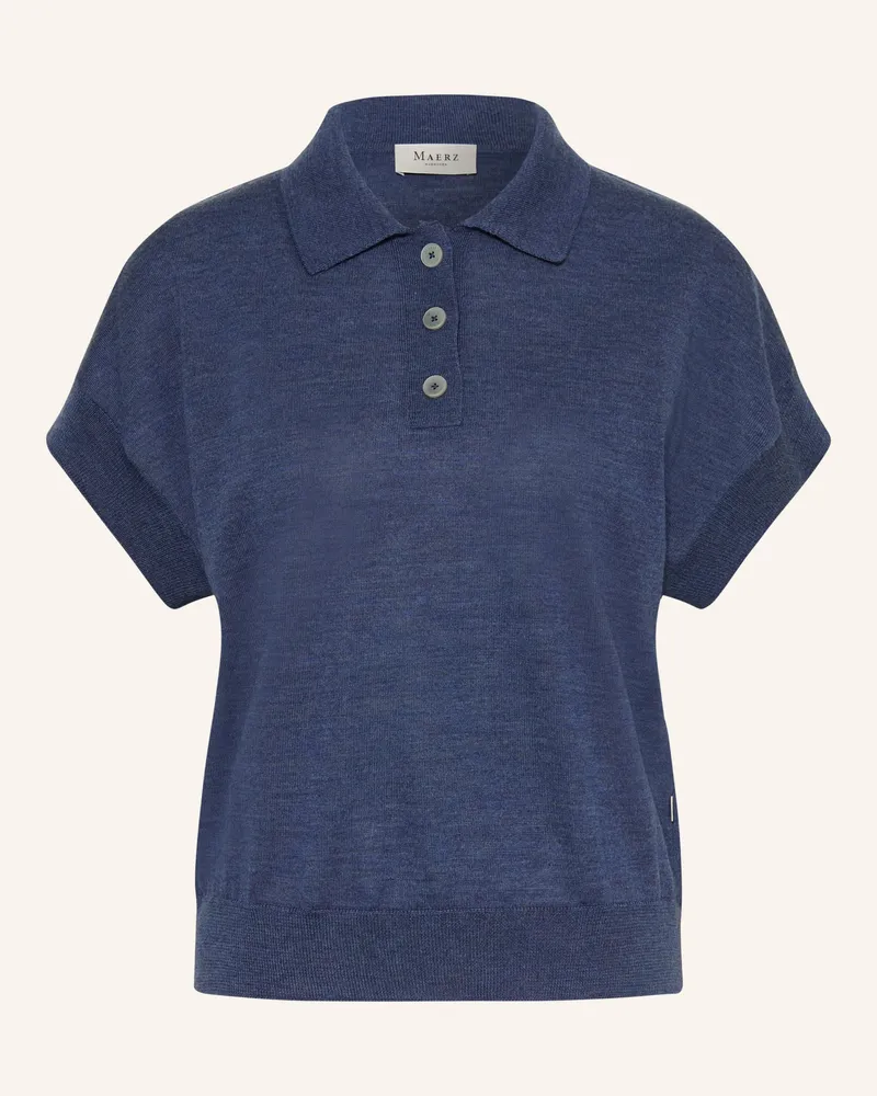 Maerz Strick-Poloshirt blau Blau