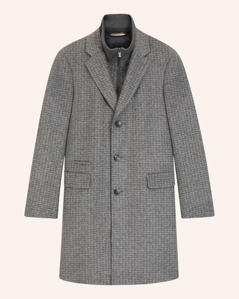 HUGO BOSS Klassischer Mantel H-HYDE-J-BIB-PAD-254 Slim Fit Silber