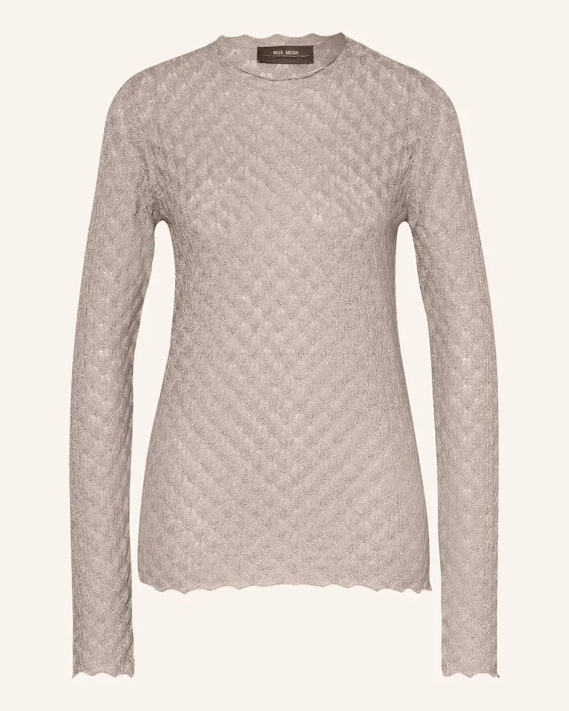 Mos Mosh Pullover MMTHAZ RELENA mit Glitzergarn Hellgrau