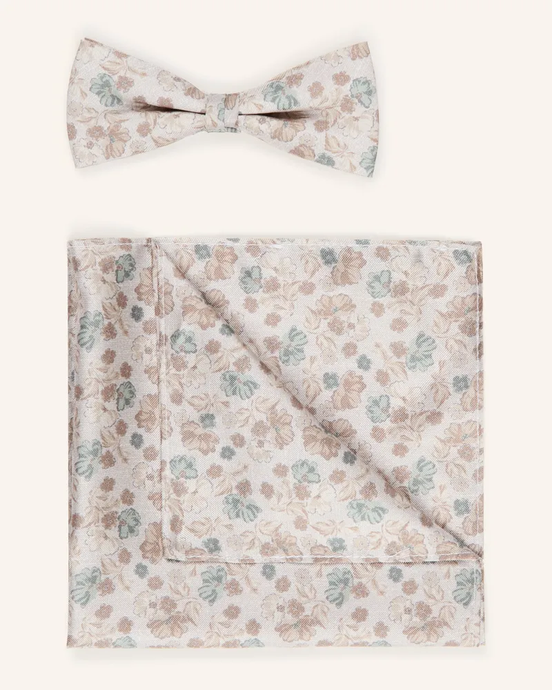 CG Set: Fliege und Einstecktuch Hellgrau