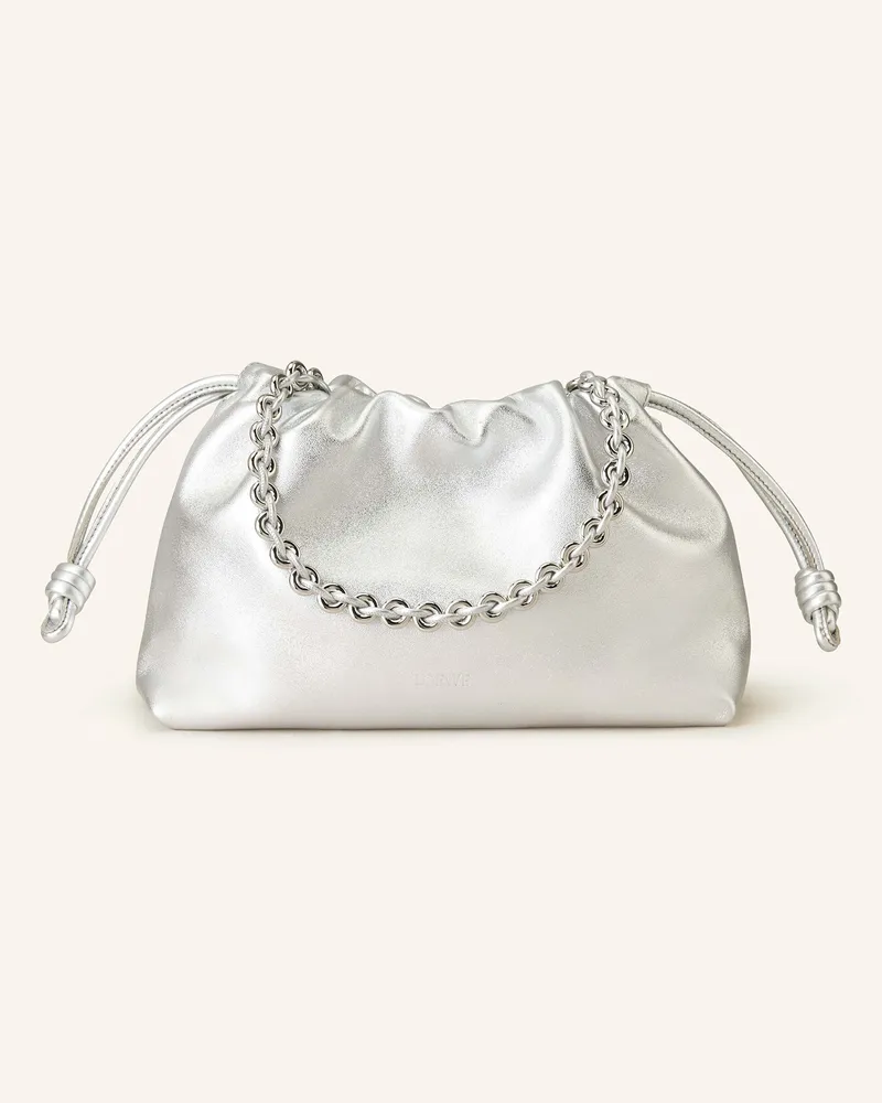 Loewe Schultertasche FLAMENCO Silber