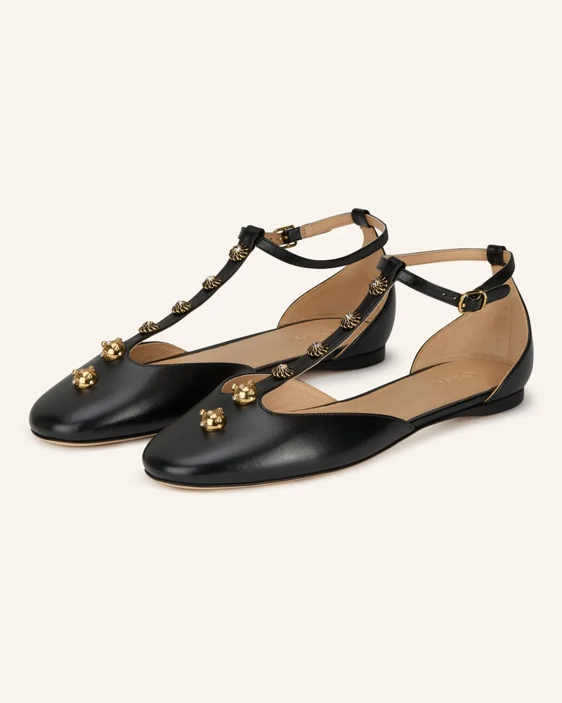 Chloé Mary-Jane-Ballerinas Celeste schwarz 001