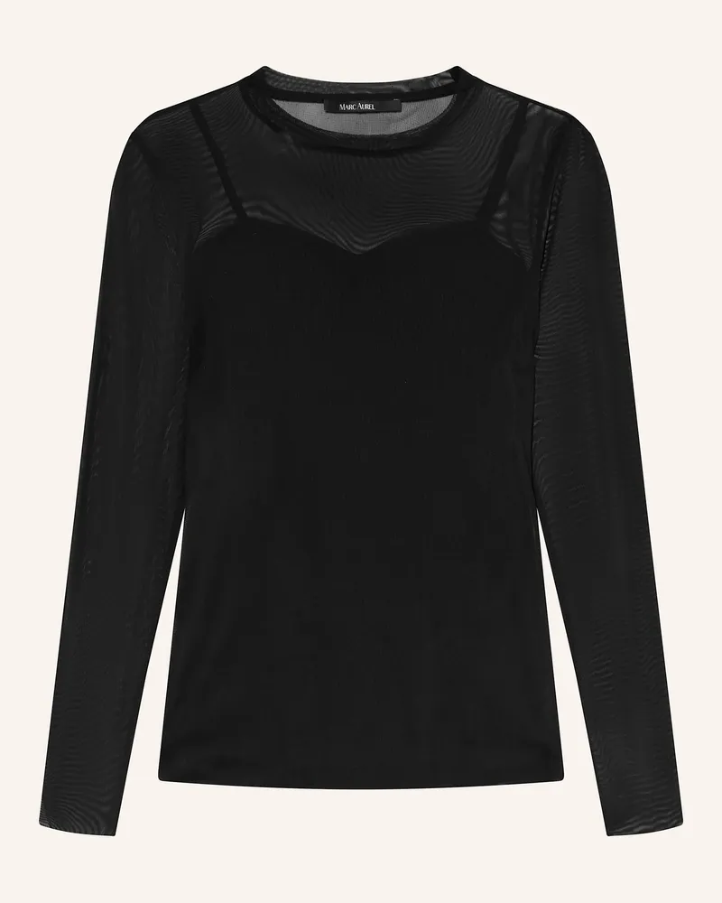 MARC AUREL Longsleeve aus Mesh Schwarz