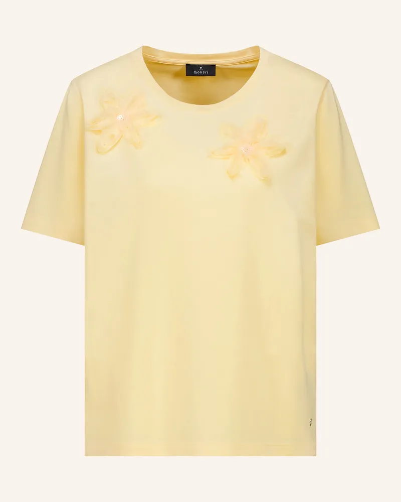 monari T-Shirt mit Pailletten Hellgelb
