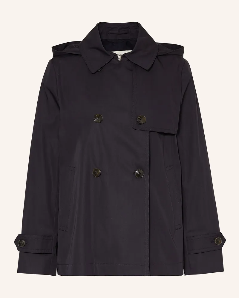 Herno Trenchcoat mit abnehmbarer Kapuze Dunkelblau