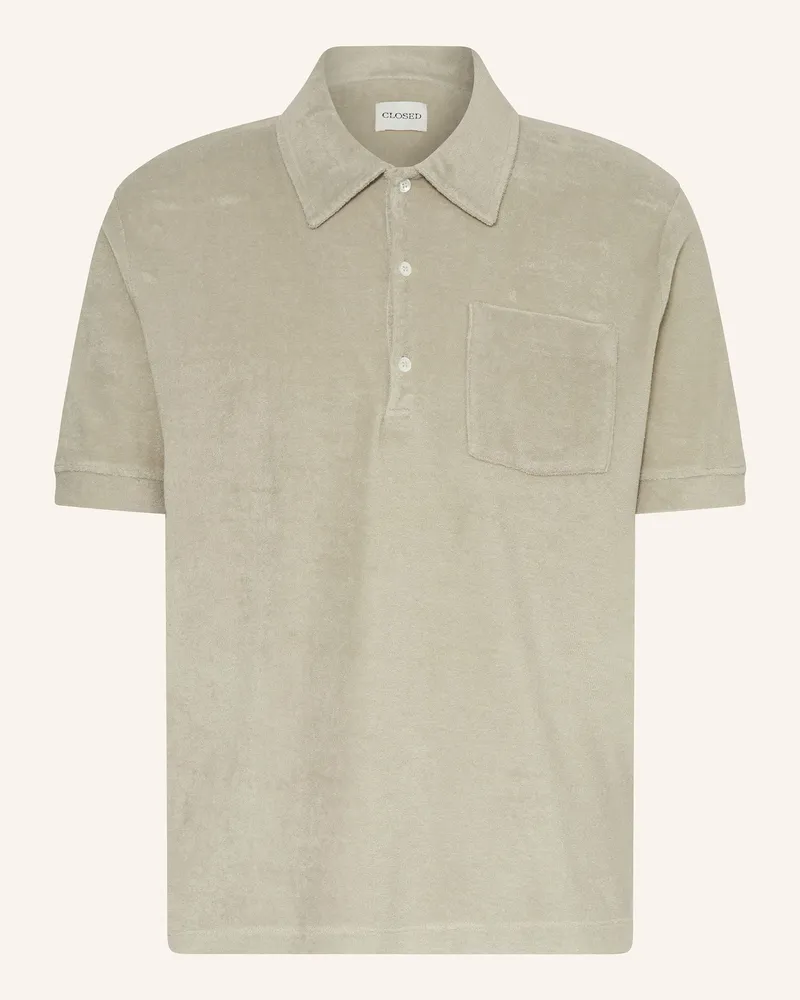 Closed Frottee-Poloshirt Grau