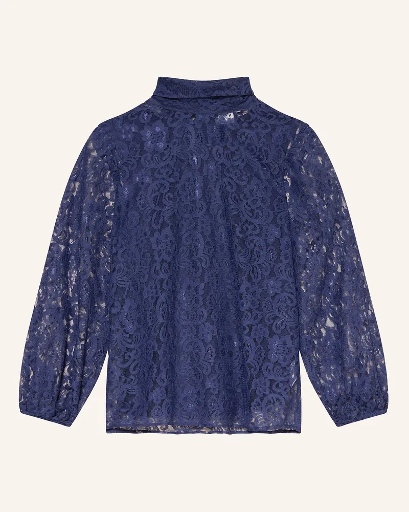 Emily van den Bergh Schluppenbluse Aus Spitze blau Dunkelblau
