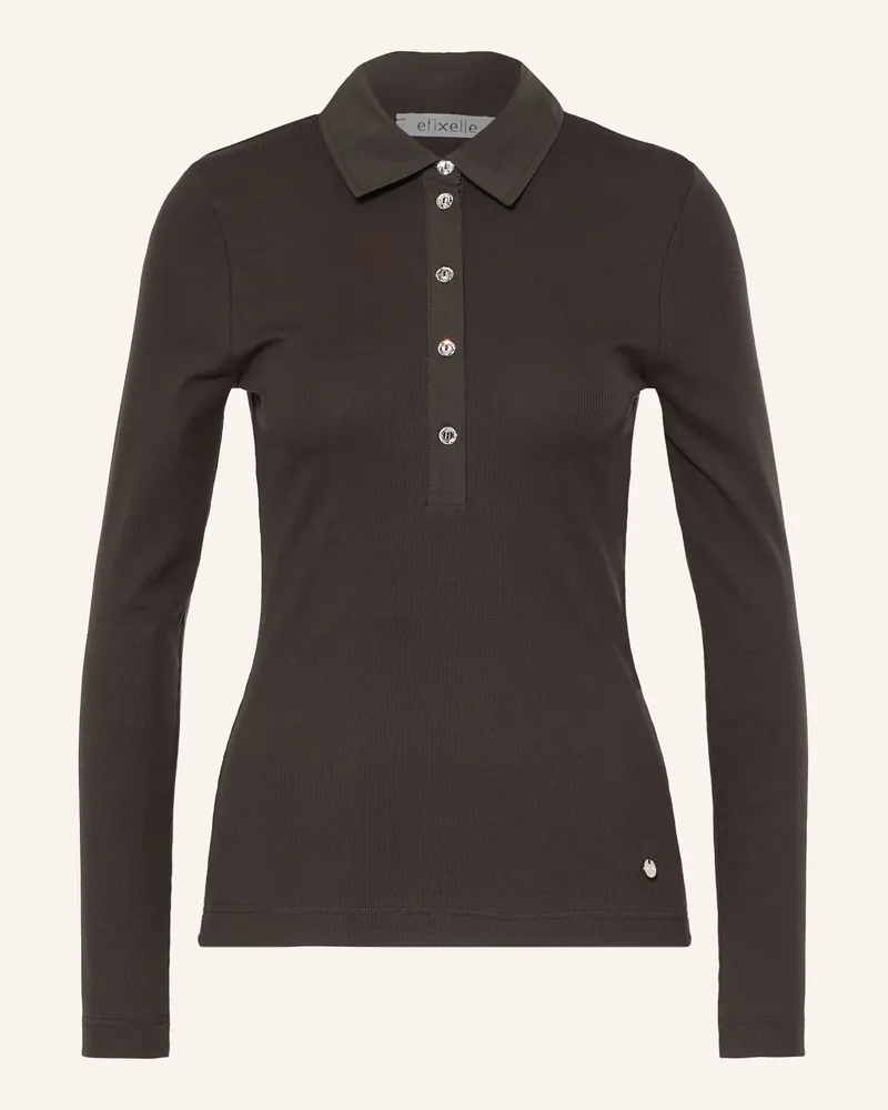 Efixelle Jersey-Poloshirt Mit Schmucksteinen braun Braun