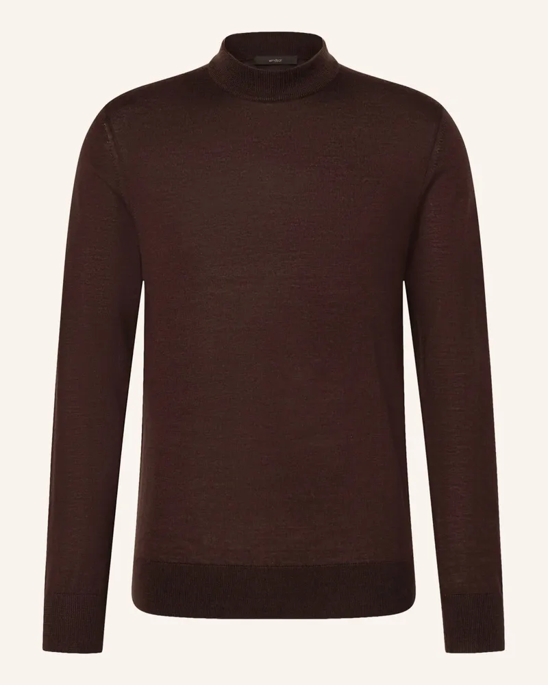windsor. Pullover Nando rot Dunkelbraun