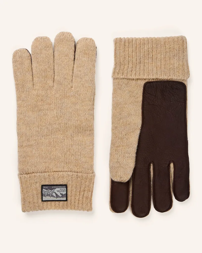 Hestra Handschuhe Raggwool Deer Im Materialmix beige Beige