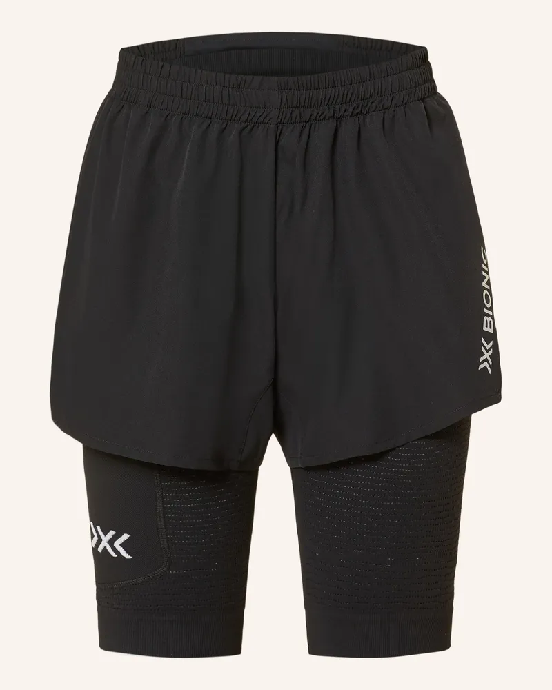 X-Bionic 2-in-1-Laufshorts EFFEKTOR Schwarz