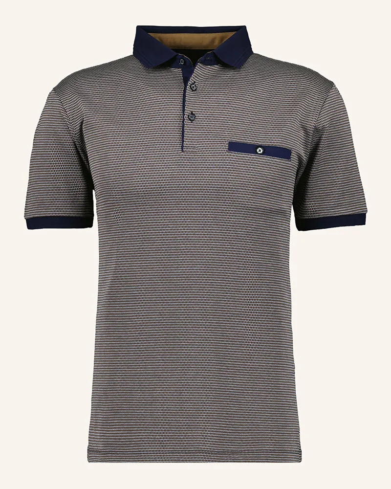 Ragman Jersey-Poloshirt Braun