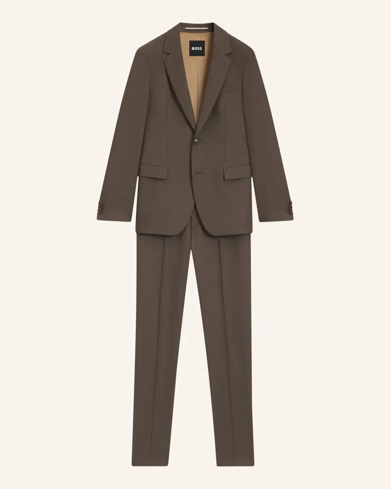 HUGO BOSS Business Anzug H-HOUSTON-2PCS-252 Slim Fit Braun