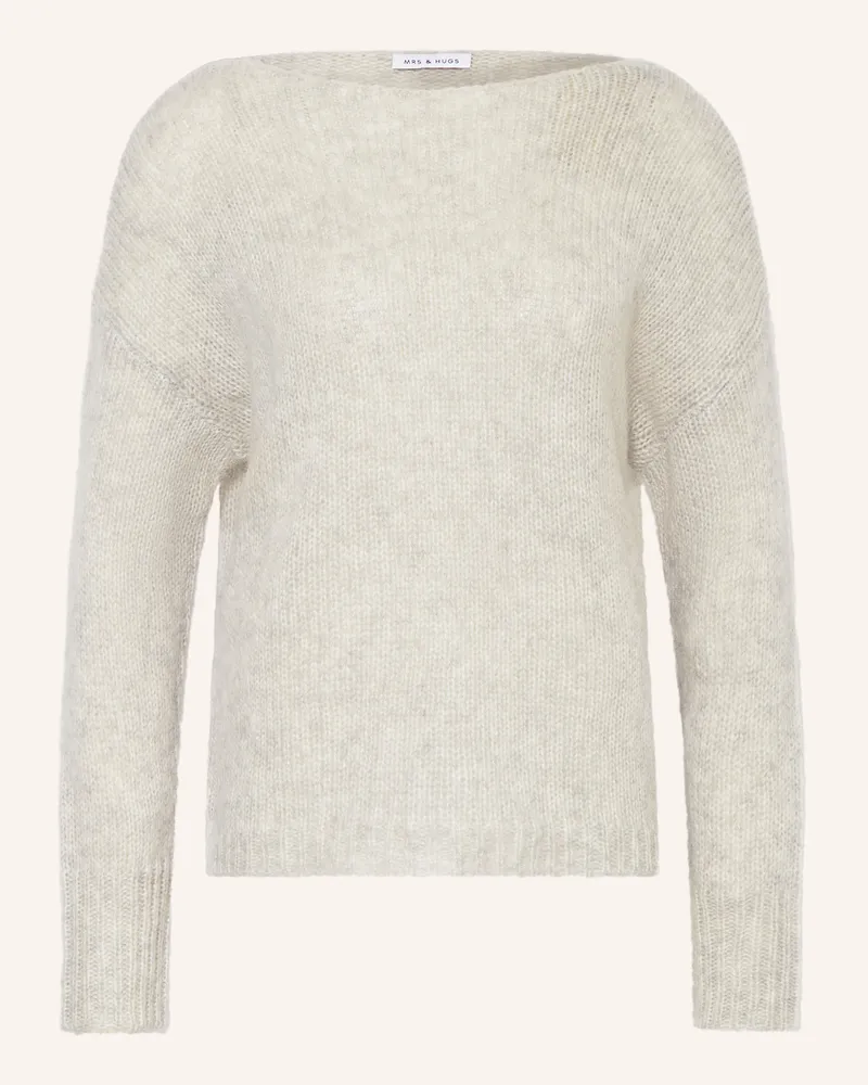 Mrs & HUGS Cashmere-Pullover Hellgrau