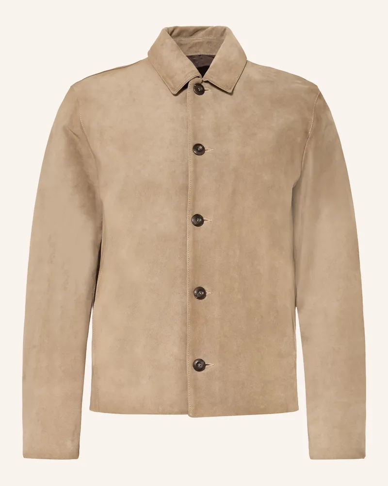 Fay Lederjacke Beige