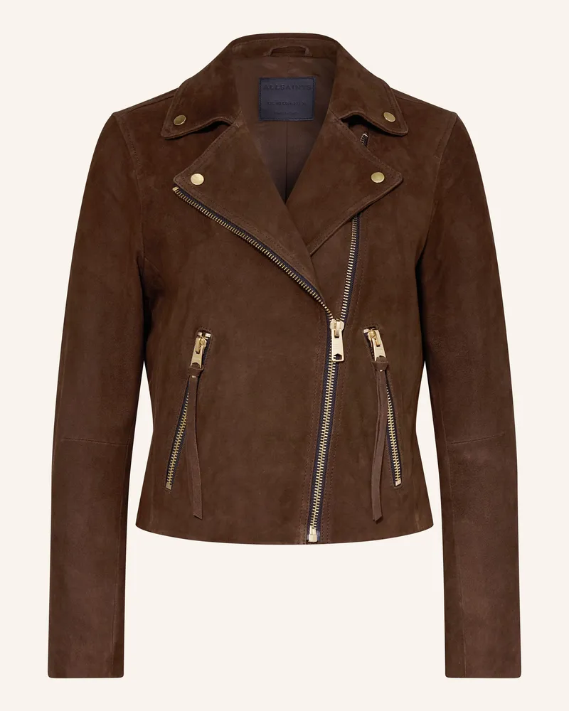 AllSaints Lederjacke DALBY Dunkelbraun