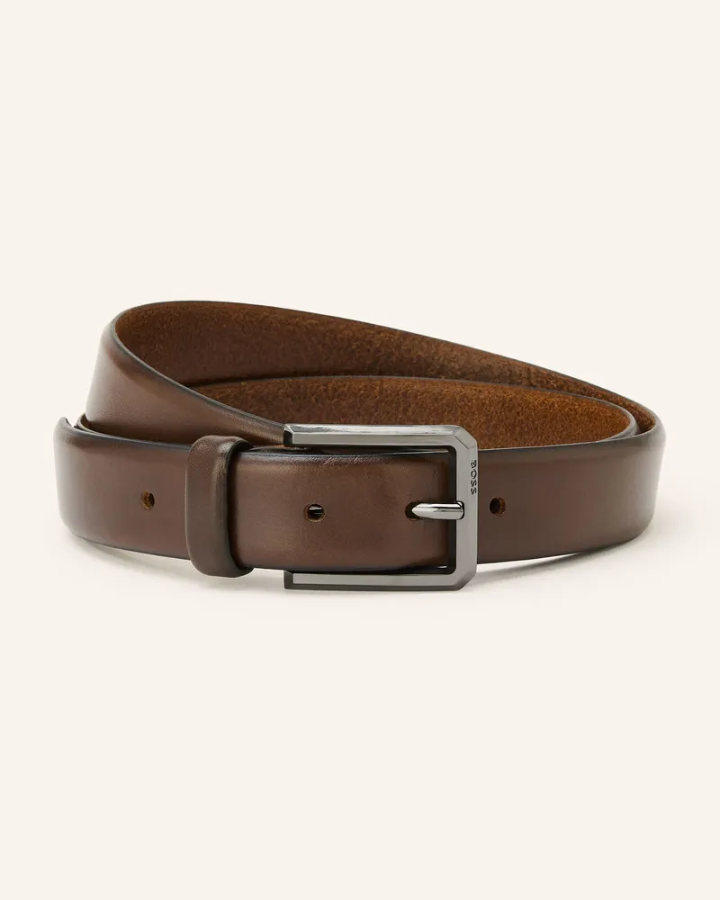 HUGO BOSS Ledergürtel Caleb braun Dunkelbraun