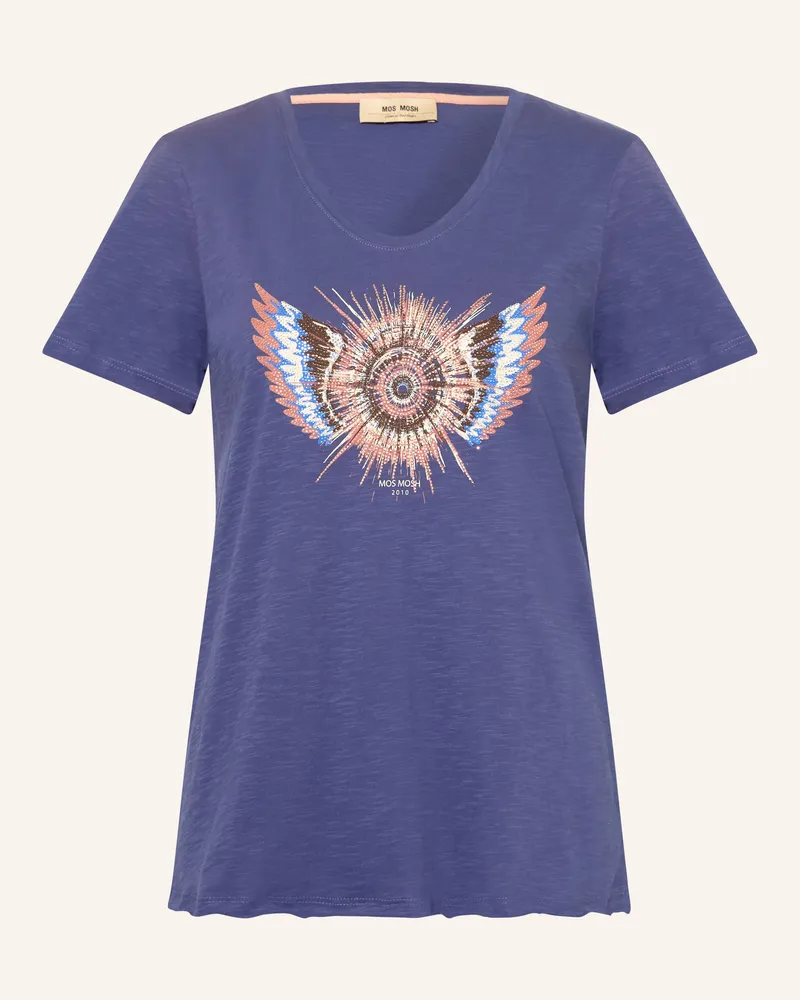 Mos Mosh T-Shirt MMROMI mit Schmucksteinen Dunkelblau