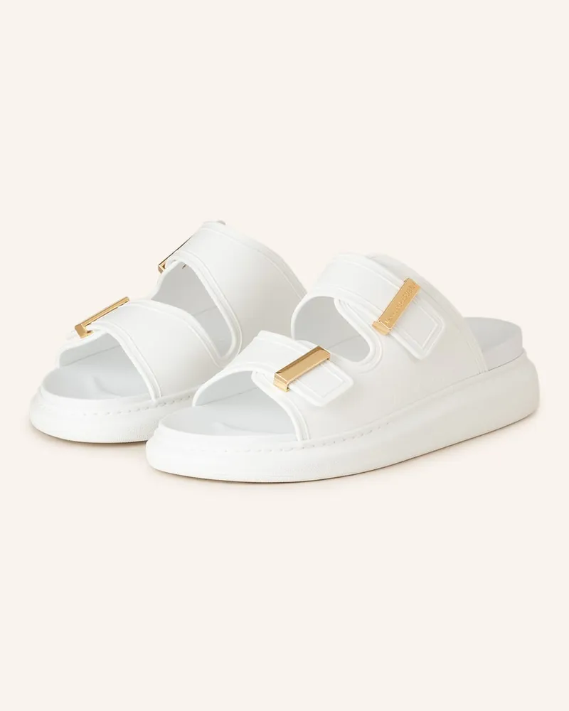 Alexander McQueen Plateau-Pantoletten - WEISS Beige