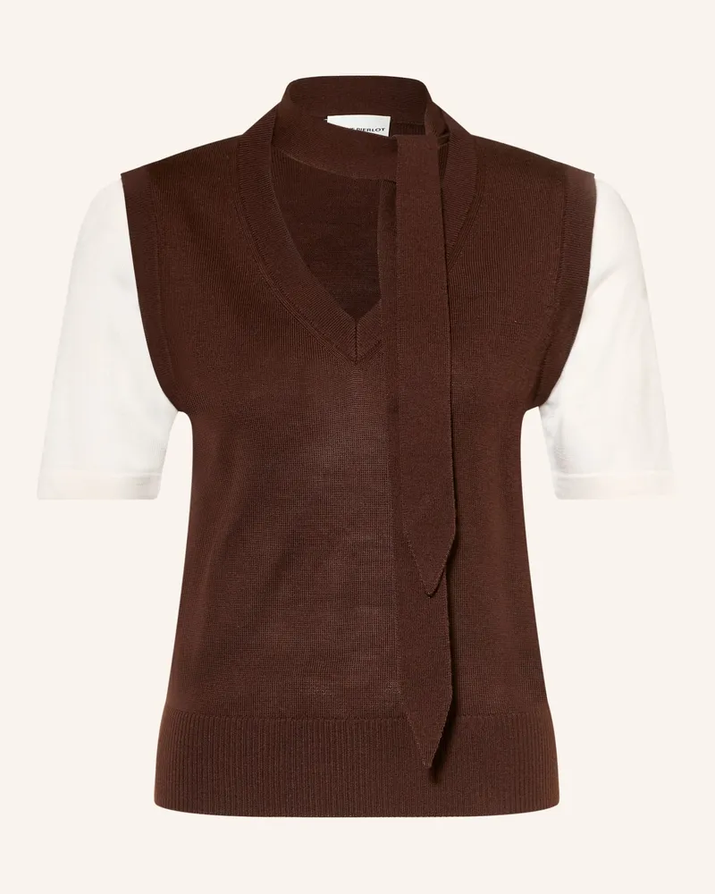 Claudie Pierlot Strickshirt beige Dunkelbraun