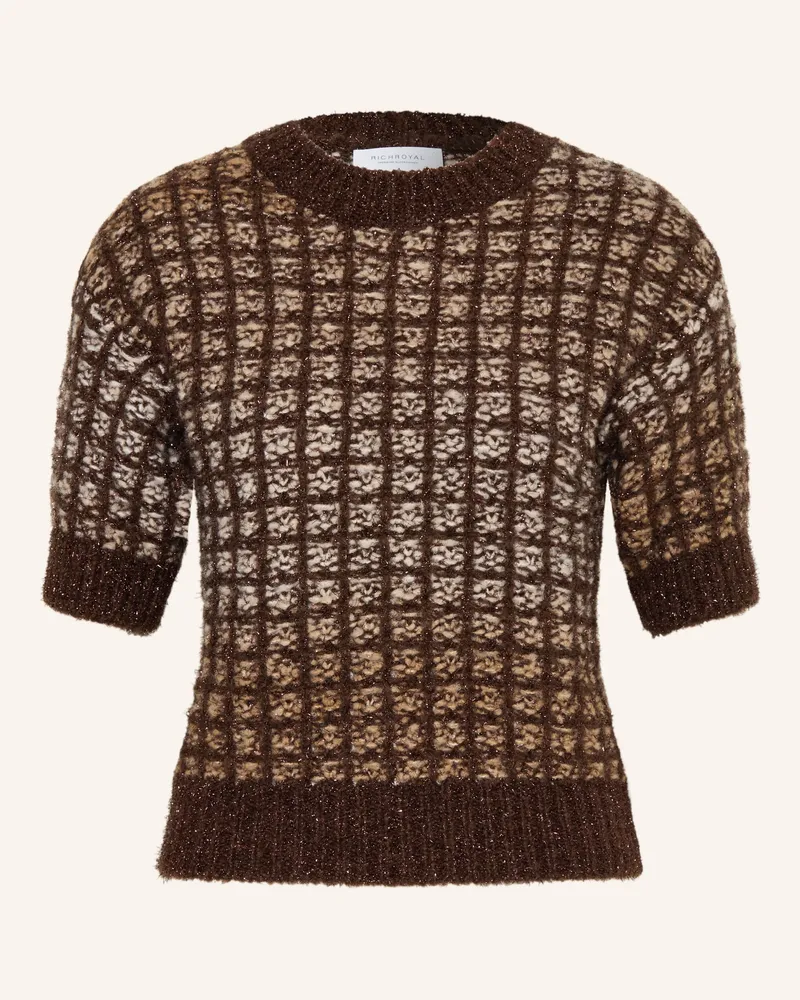 Rich&Royal Strickshirt Mit Glitzergarn braun Dunkelbraun