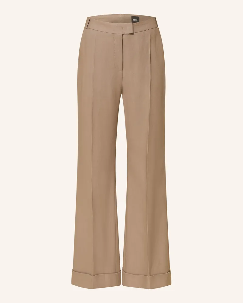 HUGO BOSS Marlenehose Talia beige Hellbraun