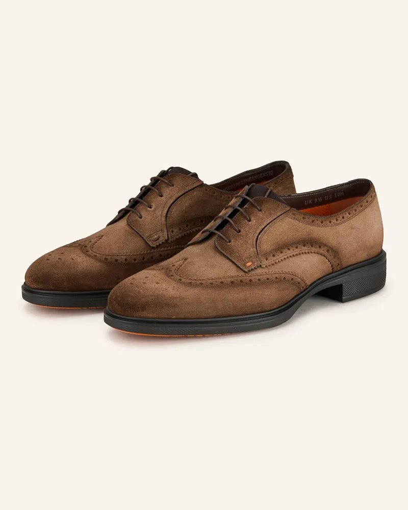 Santoni Schnürer Dunkelbraun