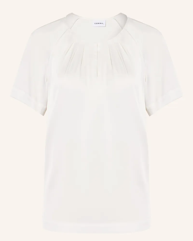 COMMA Blusenshirt Aus Satin weiss Weiss