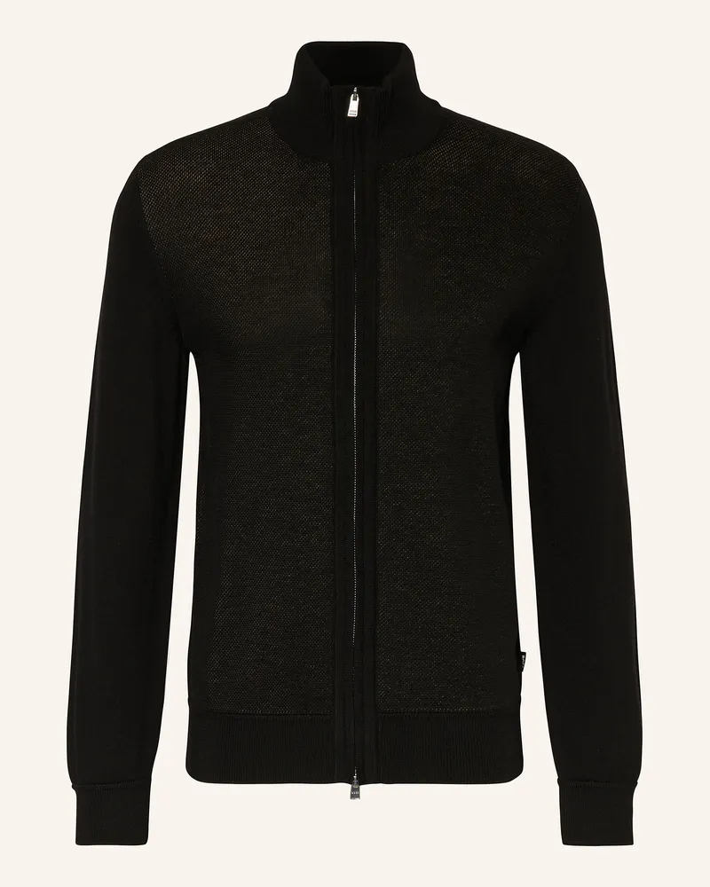 HUGO BOSS Strickjacke IALLRIONE Schwarz
