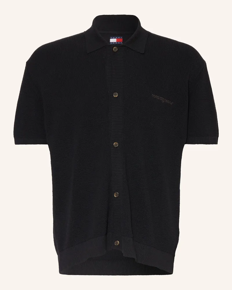 Tommy Hilfiger Strickhemd Comfort Fit Schwarz