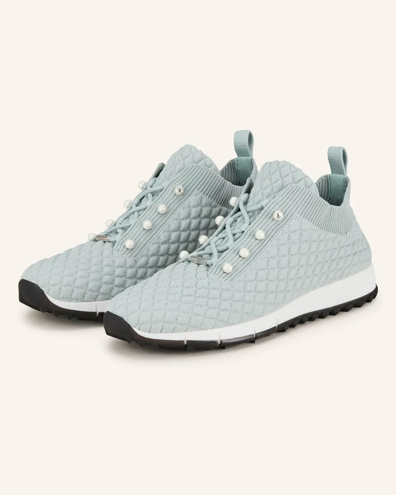 Jimmy Choo Sneaker VELES mit Schmuckperlen Mint