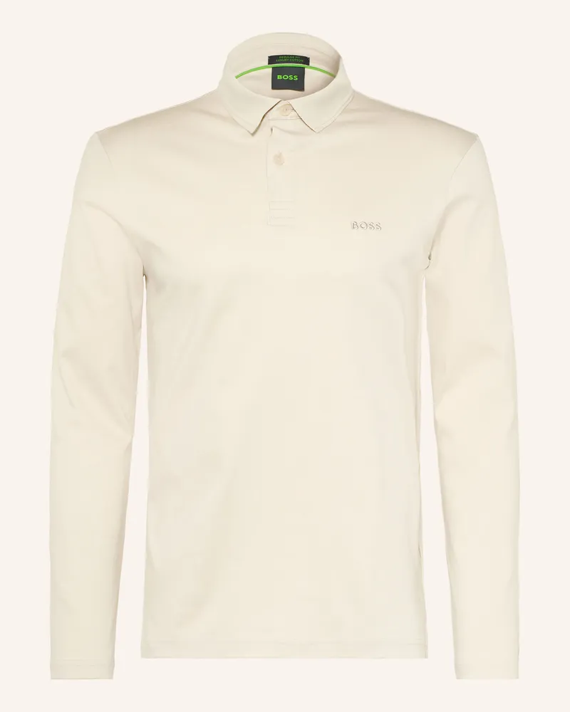 HUGO BOSS Jersey-Poloshirt Pirol Regular Fit beige Creme