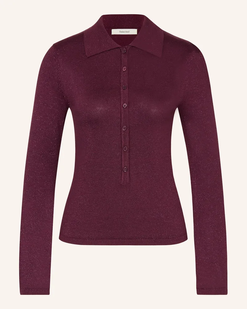 Selected Pullover Mit Glitzergarn rot Dunkelrot