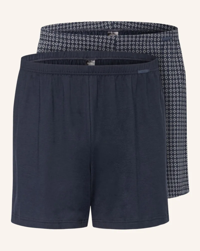 Calida 2er-Pack Boxershorts Prints Benefit gruen Dunkelblau