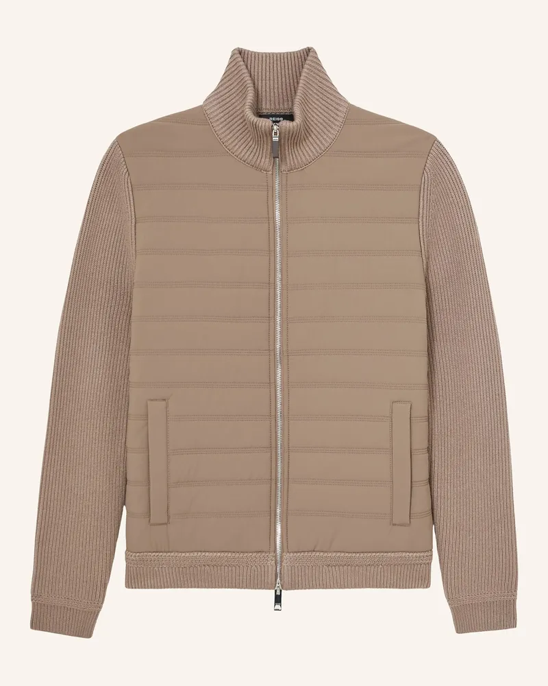 Reiss Steppjacke Im Materialmix braun Taupe