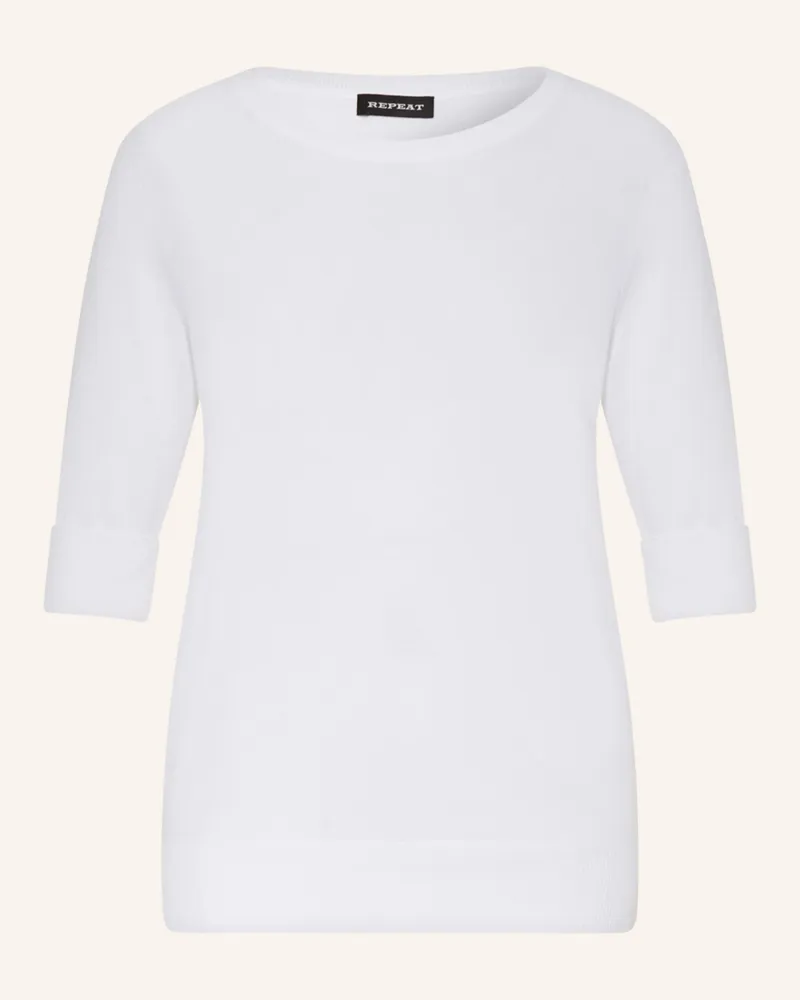 Repeat Pullover mit 3/4-Arm Weiss