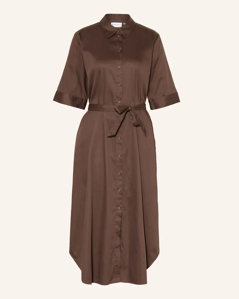COMMA Hemdblusenkleid Dunkelbraun