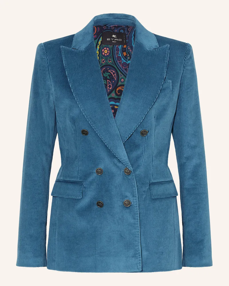 Etro Cordblazer blau Blau