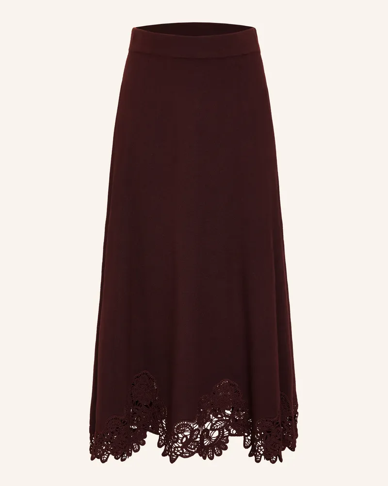 Zimmermann Strickrock Valiant Aus Merinowolle Mit Spitze rot Dunkelrot