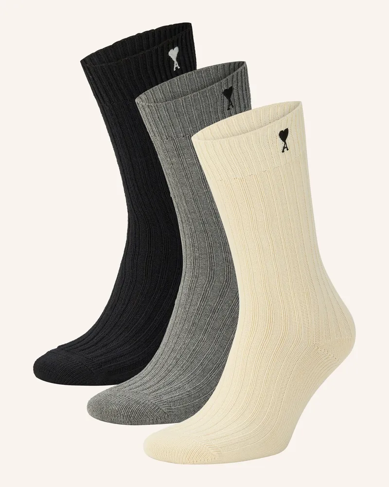 AMI Paris 3er-Pack Strümpfe Schwarz