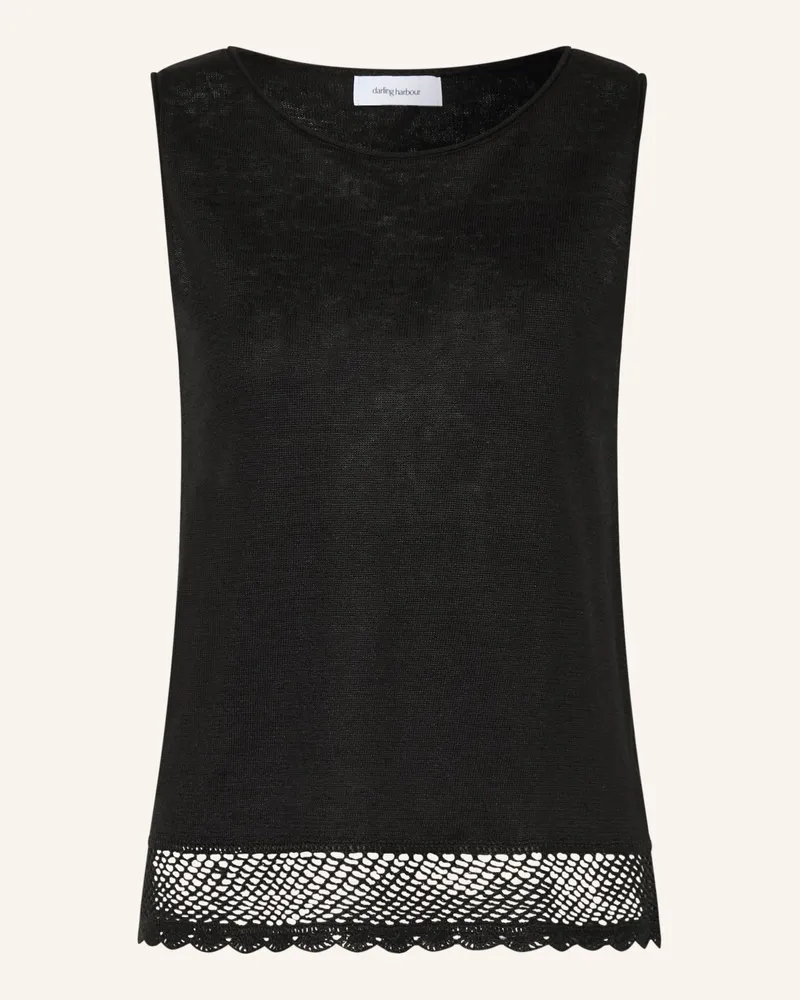 Darling Harbour Leinentop schwarz Black