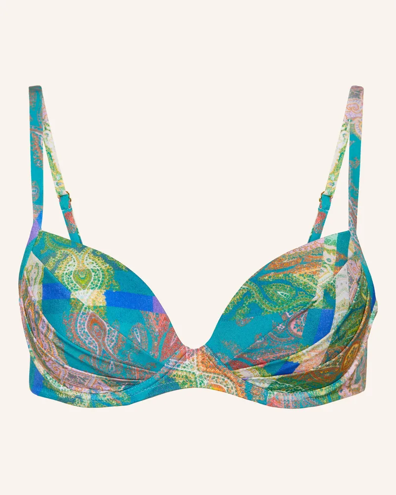 Maryan Mehlhorn Bügel-Bikini-Top Jacquard blau Blau