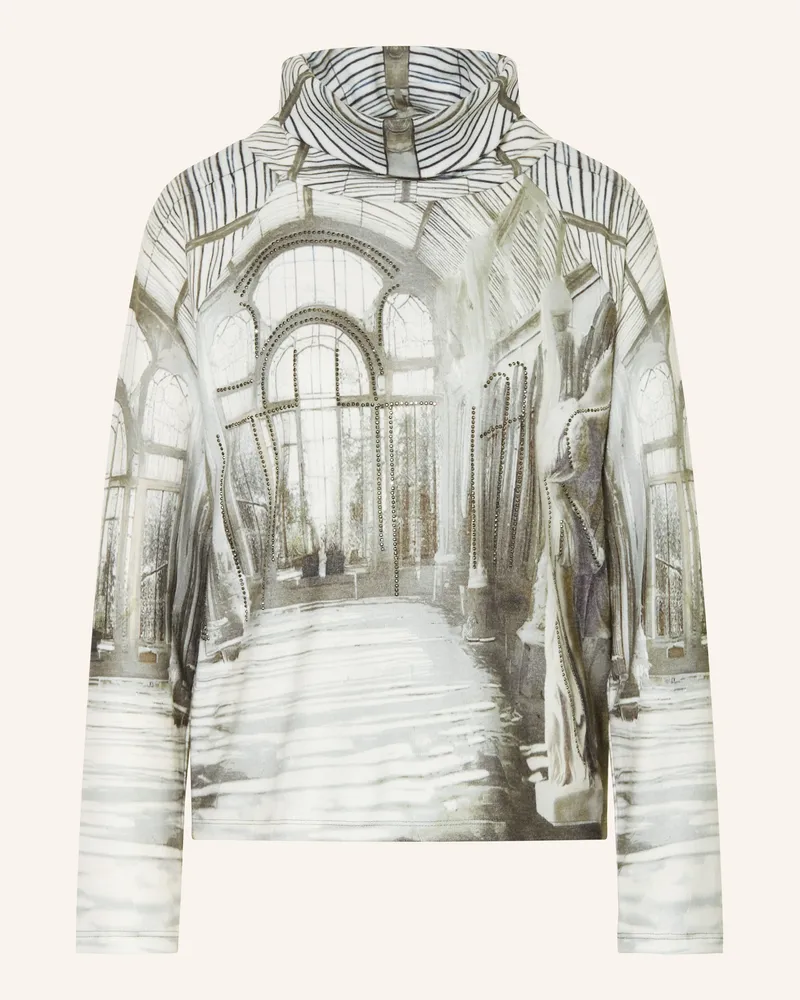 monari Sweatshirt mit Schmucksteinen Ecru