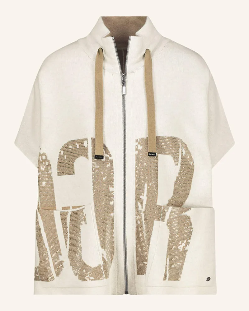 monari Strickjacke mit Schmucksteinen Ecru