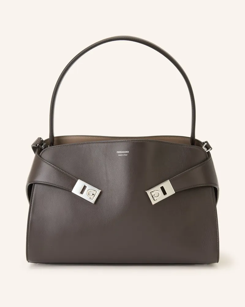 Ferragamo Schultertasche Hug braun Dunkelbraun