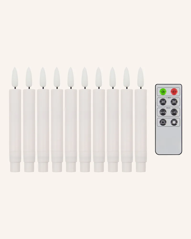 House Doctor 10er-Set LED Stabkerzen Weiss