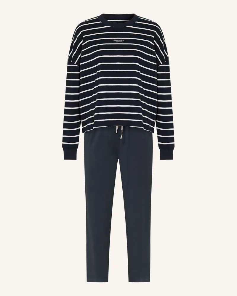 Marc O'Polo Schlafanzug blau Dunkelblau