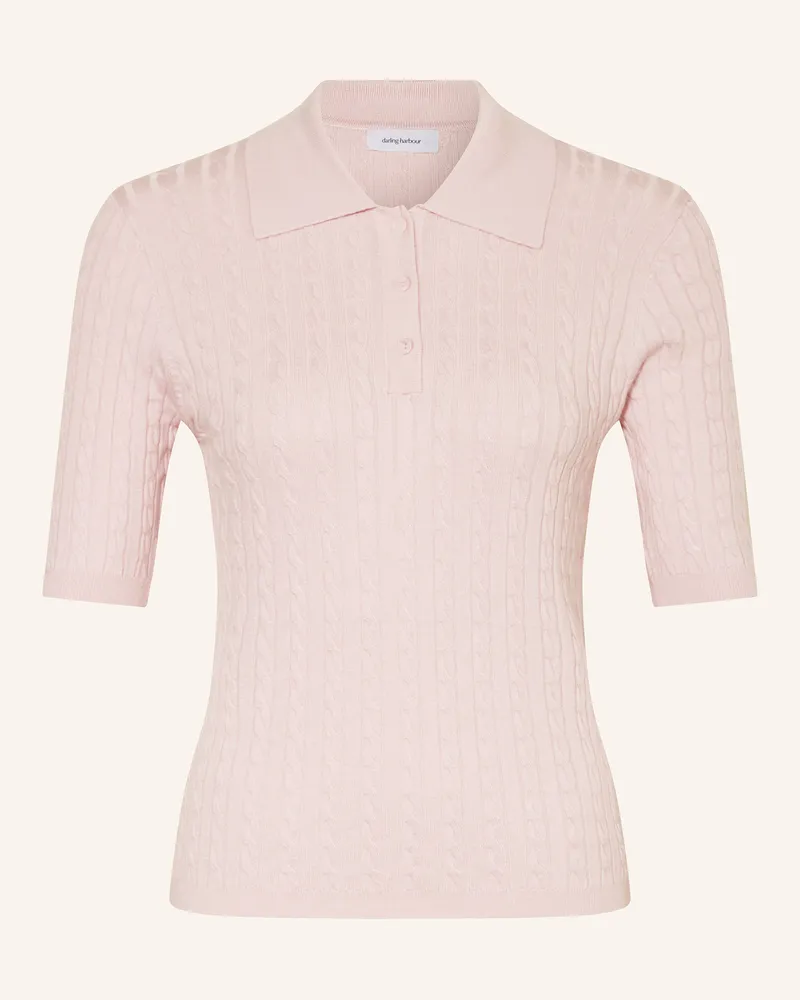 Darling Harbour Strick-Poloshirt Hellrosa